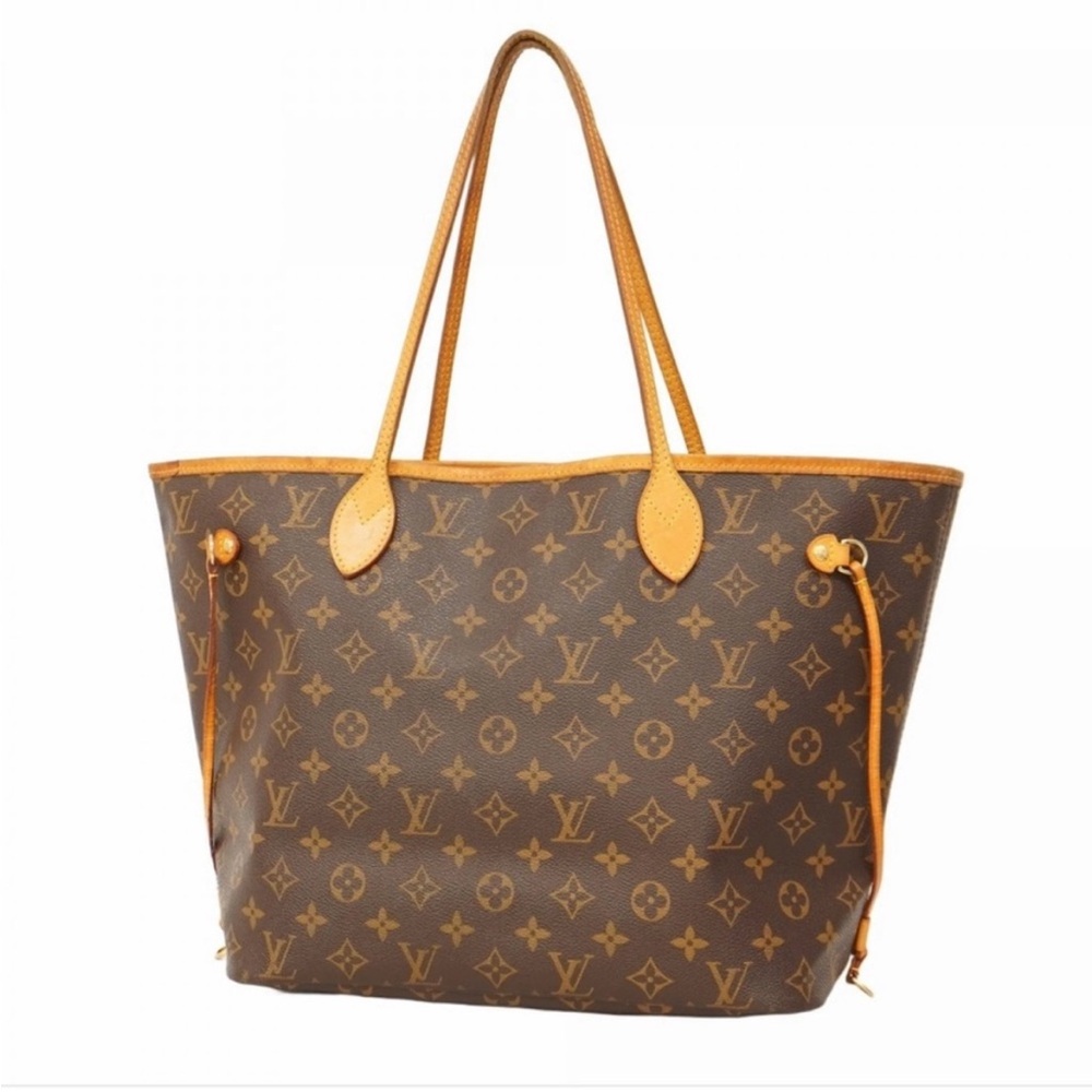 Louis Vuitton Brown and Tan Monogram Neverfull Tote